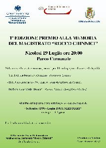 1° Edizione Premio alla Memoria del Magistrato Rocco Chinnici